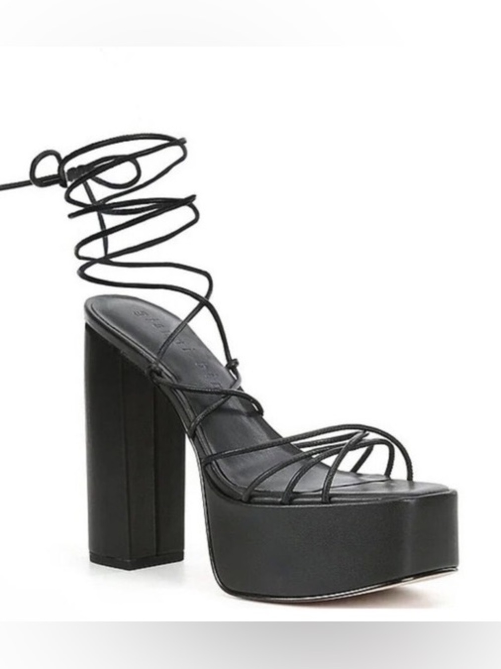 Gianni Bini Rixey Platform Sandals Size 7 Black Y2K Grunge Chunky Block Heel